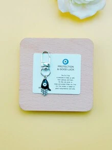 1pc Handmade Mini Zinc Alloy Enameled Hand Keychain, Lucky Eye Cute Keyring - Multicolor - View 22