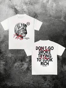 Dames Lente/Zomer Casual Dagelijks Ronde Hals Dollar Bill & Letter Print Korte Mouw T-shirt