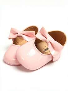Zapatos rosas para bebé de la marca Yibubu, zapatos de princesa con lazo para niñas bebés, primeros pasos para bebé, sandalias de y suela blanda para recién nacidos, zapatos planos