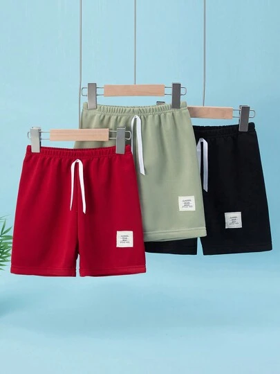 3 件套 男童宽松休闲短裤，夏季薄款，5 英寸内缝