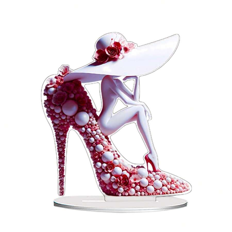 Valentine's Day High Heels Lady Decorations 2D Flat Acrylic Table Top Decor Office TV Cabinet Desktop Decoration Ornaments