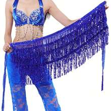 Cadena para la cintura de danza del vientre nueva con capa de brillo, borla, cubierta para la cintura para práctica y actuación de danza, faja para la cadera, pañuelo para la cintura