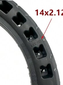 LLANTA SOLIDA (ANTIPONCHADURAS) 14X2.125 PARA BICICLETA ELÉCTRICA, NO NECESITA CAMARA NI PIVOTE Y JAMAS SE VA A PONCHAREXCELENTE CALIDAD CON ORIFICIOS INTERMEDIOS QUE DISMINUYEN LA VIBRACION Y AUMENTAN SU TIEMPO DE VIDA - Negro - Ver 7