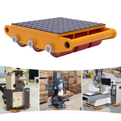 15T Heavy Duty Industrial Machinery Mover Dolly Skate Rotating 9 Roller Trolley