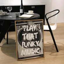 1pc Play That Funky Music Wall Art Picture Retro Style Canvas Prints Paintings Music Poster Bar Cart Decor Decor For Bedroom, Living Room, Or Office Aesthetic Apartment Decor No Framed Or Framed - Multicolor - View 3