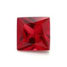 One 100% Lab Grown Ruby Princess Cut Gemstone For Charms Advanced Jewelry Making Materials DIY - Red - View 11