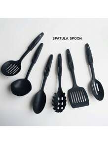 Juego de ollas y sartenes antiadherentes, 13 piezas de utensilios de cocina, de inducción, sartenes para saltear, apilables, para cocinar - Negro - Ver 6