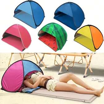 1 Pc Beach Headrest Sunshade Tent UV-Protecting Sunshelter Automatic Opened Portable Outdoor Camping Sunshade Tent For Adults Kids
