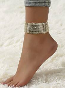 1 Exotic Wide Face Rhinestone Ankle Chain Banquet Party Wedding Holiday Gift - Multicolor - View 4