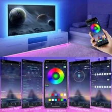 Bande lumineuse à LED 2835 RVB, alimentée par USB de 1 m à 15 m, rétroéclairage TV, télécommande et contrôle APP, mode musique, mode minuterie, parfait pour la maison, la chambre, les fêtes de Noël, la décoration de festival