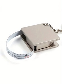 1Pc Personalized Custom Text Stainless Steel Telescopic Tape Measure - Made Of Zinc Alloy Material, A Practical And Stylish Metal Tape Measure - With A Keychain, Easy To Carry, An Essential Measuring Tool For Daily Life - A Surprise Gift For Couples, Fathers