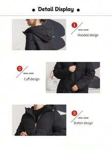Outdoor Freestyle Sport Skibril Portretpatroon Letter Slogan Print Hoodie, Ritssluiting Voorkant Casual Katoenen Gewatteerde Jas Voor Dames, Dik En Warm, Streetwear & Preppy Stijl, Geschikt Voor Koud Weer
