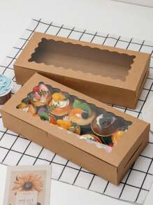 5 件/10 件带窗口的饼干/蛋糕盒，波浪窗口蛋糕盒适用于糕点、馅饼、松饼、巧克力、草莓 - 紙本 - 查看 9