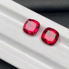 One 100% Lab Grown Ruby Cushior Cut Gemstone For Charms Advanced Jewelry Making Materials DIY - Red - View 2