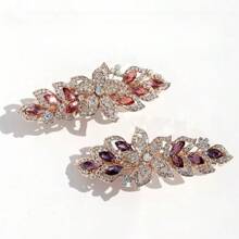 1pc Floral Hairpin With Springs, Rhinestone Elegant Vintage Inspired Hair Clip, Romantic Half-Up Hair Accessory For Women, Suitable For Everyday And Special Occasions Home Bathroom Decor