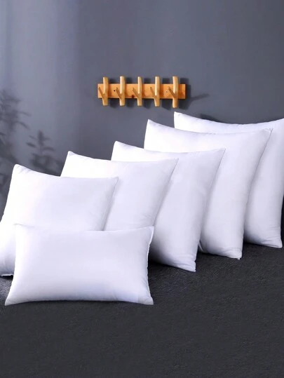 1pc Solid Color White Decorative Pillow, Modern Polyester Multifunction Decorative Pillow For Home, Bedding, Pillow Inserts, Pillows For Bed, Pillow Core