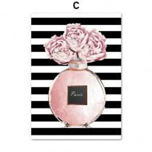 1PC Nordic Posters And Prints Girl Perfume Flower Lipstick High Heels Wall Art Canvas Painting Wall Pictures For Shop Home Decor No Frame