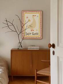 Silly Goose Print, Wall Art, Apartment Decor, Retro Wall Art, Quirky Wall,Nursery Art,Apartment,Bedroom,Living Room,Modern Home Decoration Unframed