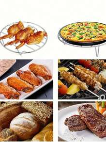 1pc Square Trivet, Heat-Resistant Kitchen Table Mat, Coaster, Cooking Rack Round Stainless Steel,Steamer Rack KitchenTools,High Foot Steaming Rack,Four-Cornered Cooking Steamer,Steaming Rack,Kitchen Tools,Kitchen Supplies,Food,Kitchen,Travel(Random Style)