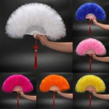 Foldable Feather Fan Marabou Feather Vintage Flapper Hand Fan Fan For 1920s Gatsby Party Party Dancing Decoration - Multicolor - View 1