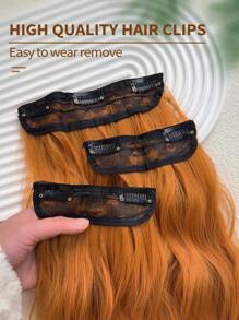 七夾片24英寸長瀑布式合成纖維女性全頭插片式髮片