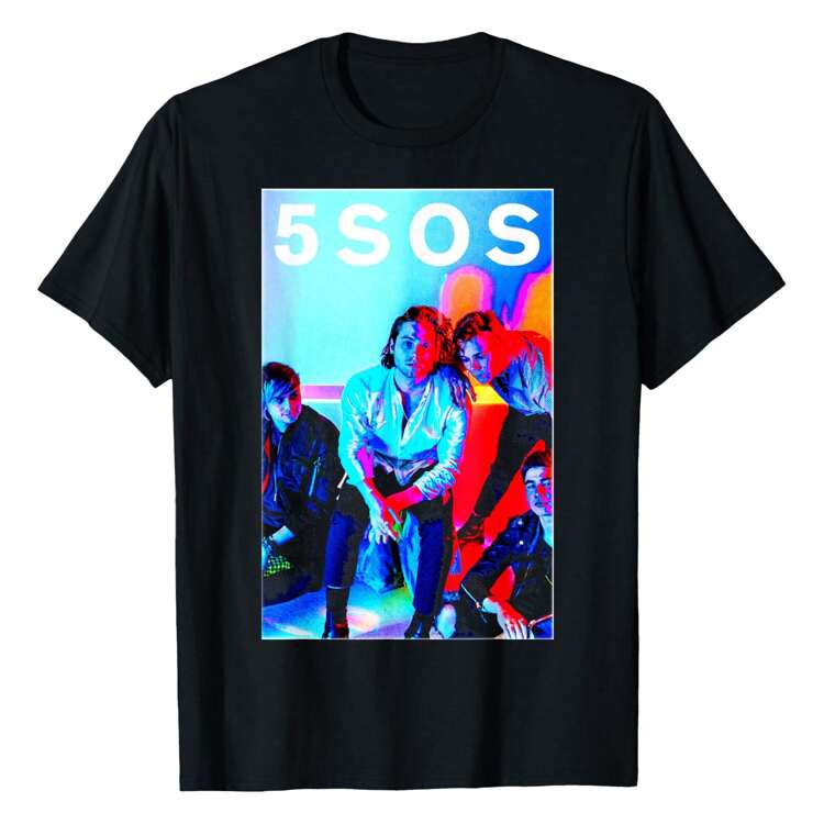 5 Seconds Of Summer 直筆サインTシャツ 5 Seconds Of Summer Shirt Adult Womens X-Large Band Graphic