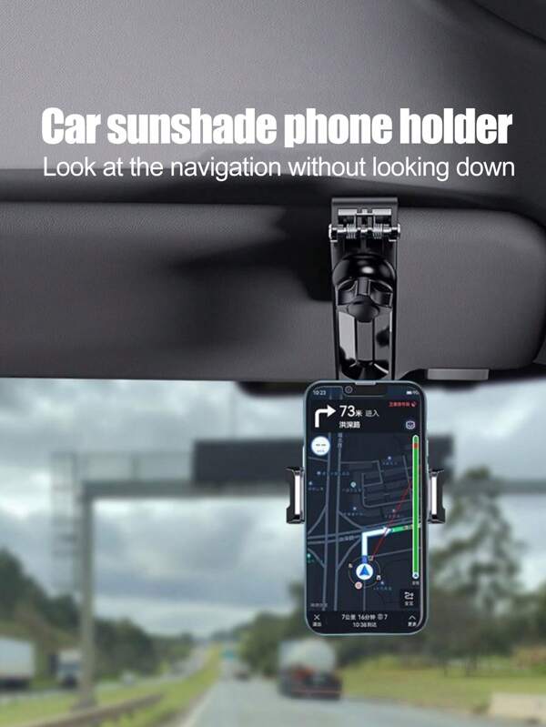 Multifunctional Car Phone Holder, Clip On Car Sun Visor, Direct View Smartphone Holder, Slouchy Bracket For Car Universal Use