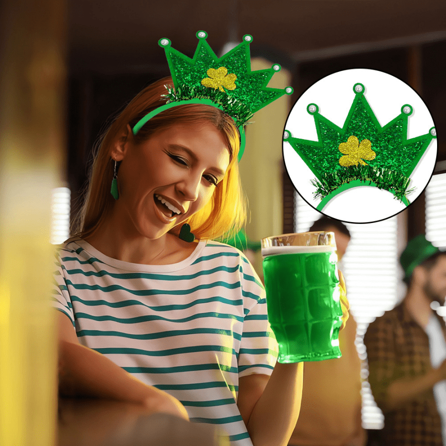 1pc St. Patrick's Day Shamrock Headband Headpiece For Party Decoration Halloween