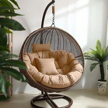 Soft Hanging Egg Chair Seat Cushion ONLY Thick Swing Egg Chair Pad Cushion Soft Hammock Replacement Pad With Headrest For Indoor Outdoor Garden Patio - 卡其色 - 查看 2