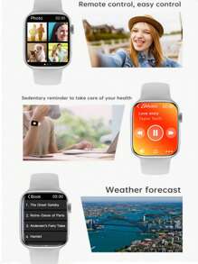 Microwear Fitness Smart Watch 2.07" AMOLED Screen Health Rate Monitoring,Large Capacity Battery Long Standby Sport Watches ,Music Control, Smartwatch For Adroid IOS Phone - Rose Gold - View 10