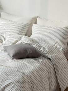 CAQQA 2/3-Pieces Turkish Cotton Woven Duvet Cover Set | Duvet Cover And Pillowcase, Modern Bedding For Bedroom, 150*200 Cm, 200*200 Cm, 200*220 Cm, 220*240 Cm - White - View 5