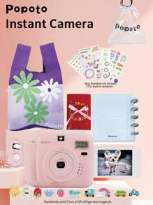 Popoto即拍照機套組 19合1相機 附相機迷你雙胞胎胶片 適合旅行禮物/生日/女友/戶外/派對/婚禮（不含電池和相片） - 粉色 - 查看 2