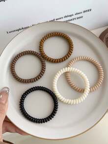 3pcs Multi-Color Spiral Hair Ties, Large & Fine Elastic Hair Ties, Women Hair Scrunchies, High Stretch Hair Ties, Minimalist Ponytail Accessories ,Gym Sport Outfit ,Ponytail Holders ,Hair Elastics ,Hair Rubber Bands ,Hair Rope