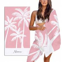 1pc Customized Coconut Tree Print Beach Towel, Super Absorbent Quick-Dry High Quality Large Size Bath Towel, Suitable For Pool Party, Swimming, Camping, Outdoor Activities And Travel, Perfect Summer Beach Essential Gift For Friends,Women Valentine Gift Birthday Boyfriend Girlfriend Holiday Bathroom Decor Beach Essentials,Multi-Functional, Ornamental,Reusable,Exquisite,Stylish,High-Quality,Colorful,Modern,Custom,Personalized,Unique,Ideal Gifts For Him,Ideal Gifts For Her,Boyfriend,Dad,Girlfriend,Mom,Family,Friends,Tea Room,Home,Garden,Office,For Anniversaries,For Valentine's Day,For Mother's Day,For Birthdays,For Father's Day,For Graduation,For Weddings,For Housewarming,Sunny Journey