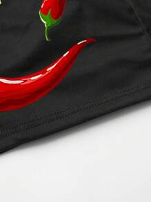 Bóxers tipo calzoncillo con estampado de chiles negros para hombres con el eslogan "Mi esposa picante", ropa interior elástica y cómoda de última