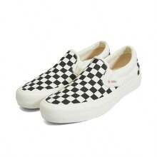 Giày thể thao Vans Unisex Classic Checkerboard Slip-On bằng vải canvas, kiểu dáng thường ngày. - trắng - Xem 2