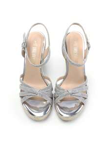 Women'S Open Toe Dressy Espadrille Strappy Casual Braided Heels Comfortable Valentine's Day Vacation Ankle Strap Summer  Platform Wedge Sandals - 銀色 - 查看 8