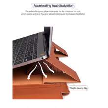 Capa Para Notebook Stand Macia De Couro PU Macbook Air Pro 13,3 e 15-16,2 Polegadas Bolsa