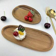 1 Kitchen Gadgets , Cheese Board, Tray, Cow Corner Fluted Tray, Wooden Tray, Serving Tray, Home/Restaurant/Party, Vegetable Board, Serving Board, Steak Board, - Brown - View 3