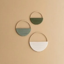 花边壁挂，波西米亚风格竹环壁饰挂毯，手工编织彩色圆形壁挂 - 彩色 - 查看 2