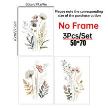 Wildflower Home Decor Wall Art For Living Room Wild Floral Artwork Set Of 3 Watercolor Wildflower Print Wildflower Wall Art Print Flower Art Canvas Posters Gifts Birthday Graduation