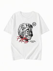 Dames Lente/Zomer Casual Dagelijks Ronde Hals Dollar Bill & Letter Print Korte Mouw T-shirt