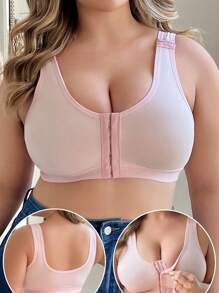 Plus Size Comfortable Wireless Front Closure Bra