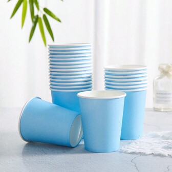 237 ml engångsmuggar för fester, flerfärgade, lämpliga för vatten, juice, kaffe eller te, lämpliga för bröllop, fester, picknick, grillfester, resor och evenemang