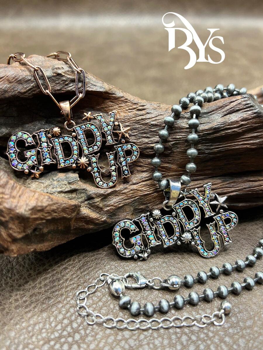 1 件时尚复古西式串珠宝石吊坠项链，适合女士和女孩搭配日常服装、派对配饰、珠宝，是送给家人、朋友或自己的完美礼物 - 西部牛仔風格 - 查看 1