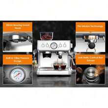 COWSAR Espresso Machine,15 Bar Professional Espresso Maker With Barista Coffee Grinder/Milk Frother,Coffee Machine For Espresso/Cappuccino/Latte,Single & Double Cup,1350W - 白色 - 查看 10