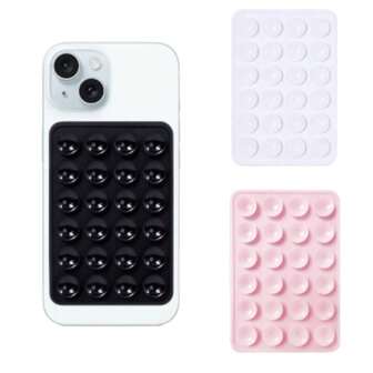 5 件实用美观多功能 24 件硅胶吸盘黑色简约吸盘贴纸防滑手机壳便携式可拆卸手机支架方形,办公用品,家居用品