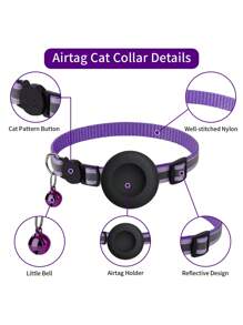 1 件/2 件宠物项圈适用于 Airtag 追踪器保护套，防丢失宠物定位项圈，多色可选猫项圈 - 彩色 - 查看 3