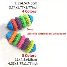 4 Colors And 5 Colors Interactive Rainbow Rubber Gear Dog Lover And Dog Mom Love Chew Toy - Teeth Cleaning Molar Bite For Puppies & Small Breeds