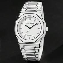 1pc Men's Fashion Casual Elegant Comic Sketch Design Quartz Wrist Watch, Suitable For Men's Daily Life, Business, Party, Holiday Gift